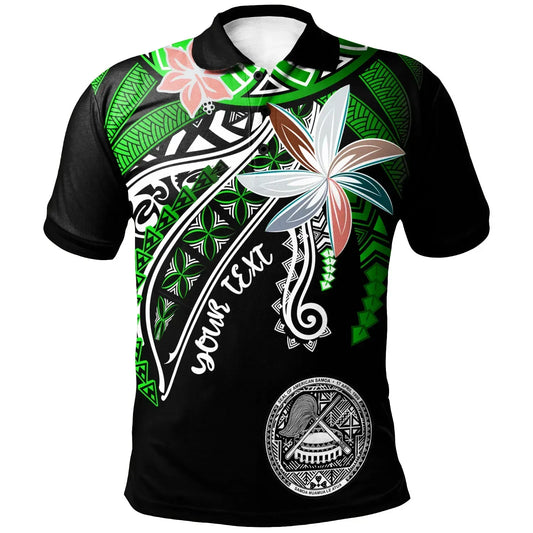 American Samoa Custom Personalised Polo Shirt - Fanciful Forest Green Color