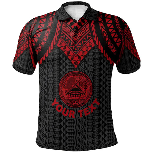 American Samoa Custom Personalised Polo Shirt - Polynesian Armor Style Red