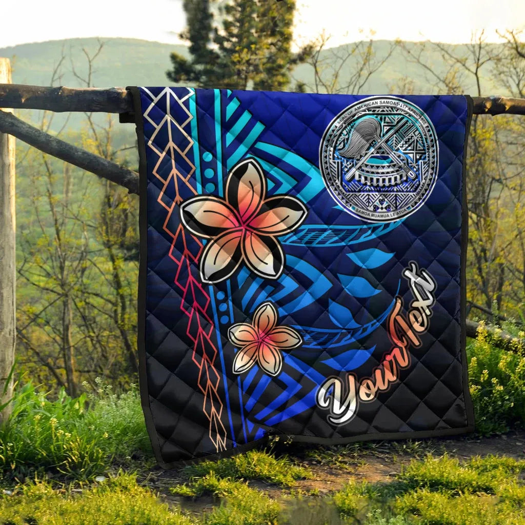 American Samoa Custom Personalised Premium Quilt - Vintage Tribal Mountain