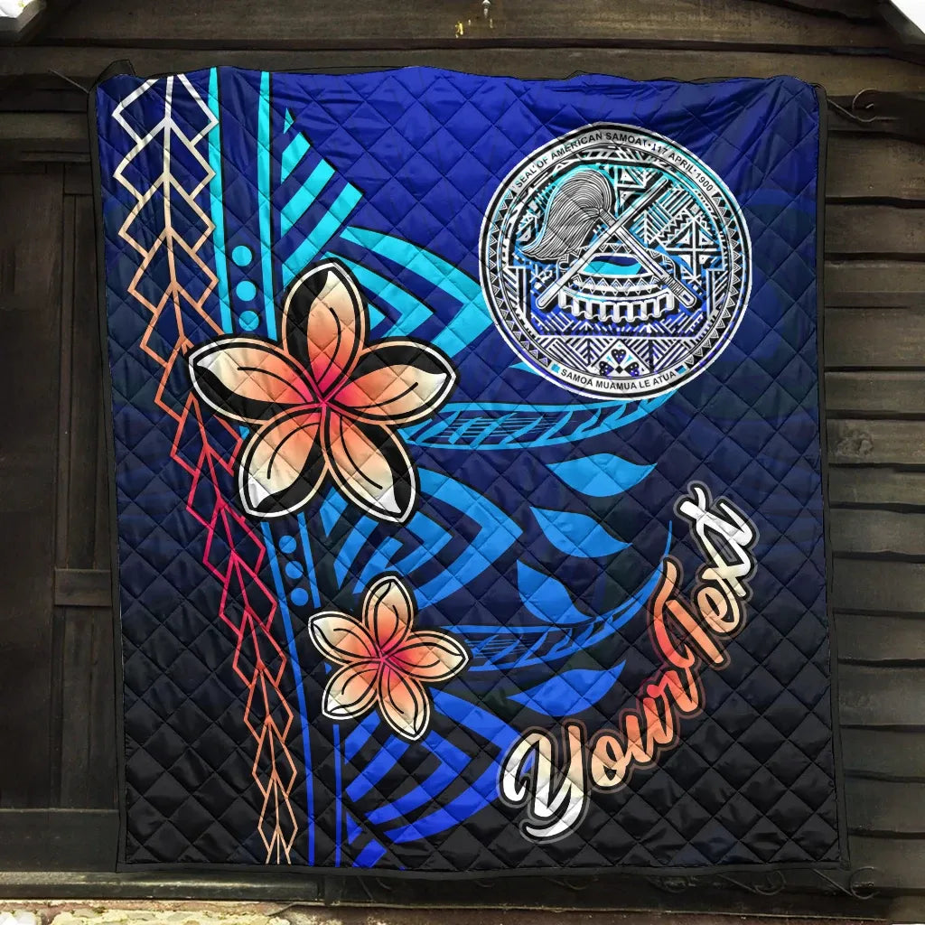 American Samoa Custom Personalised Premium Quilt - Vintage Tribal Mountain