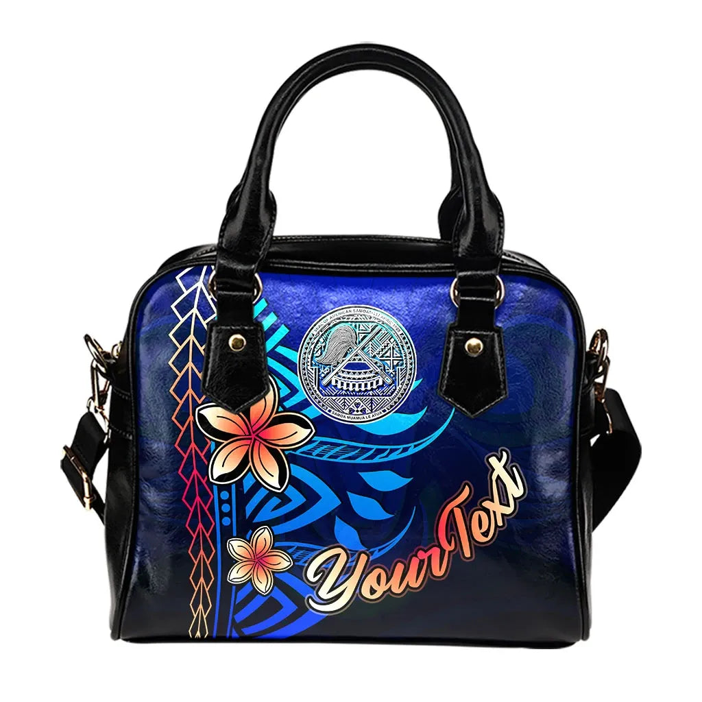 American Samoa Custom Personalised Shoulder Handbag - Vintage Tribal Mountain