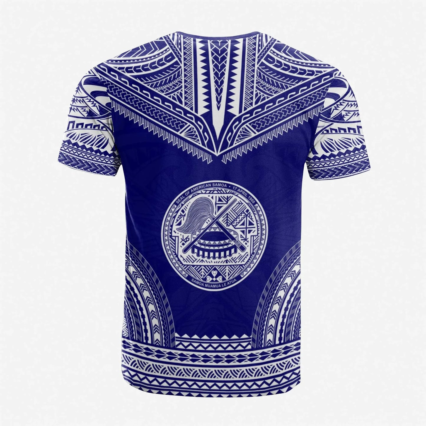 American Samoa Custom Personalised T-Shirt - American Samoa Seal Polynesian Chief Tattoo Blue Version