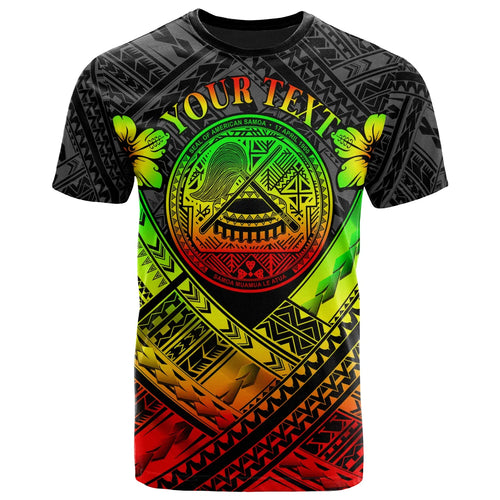 American Samoa Custom Personalised T-Shirts - AS Reggae Seal Polynesian Patterns