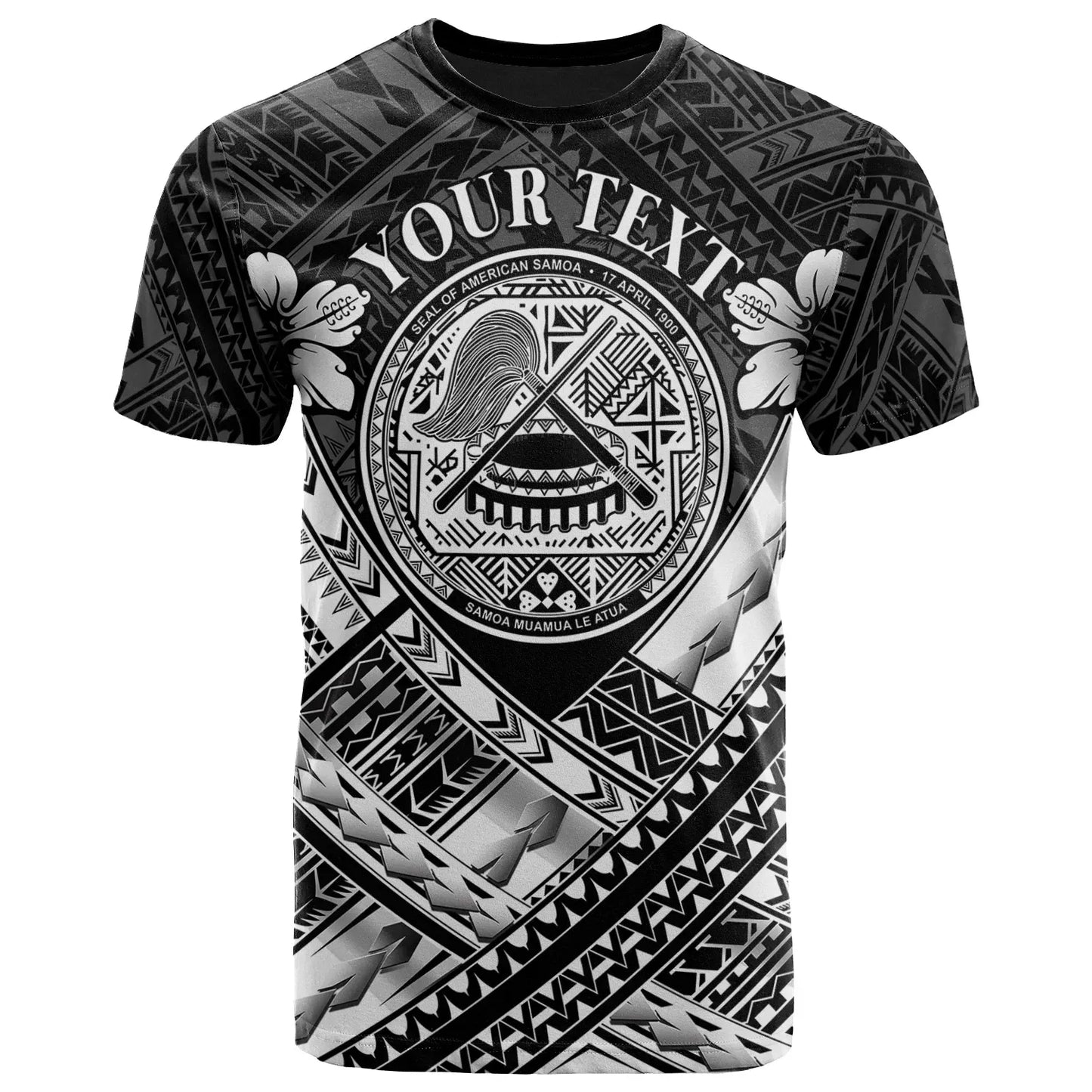 American Samoa Custom Personalised T-Shirts - AS White Seal Polynesian Patterns