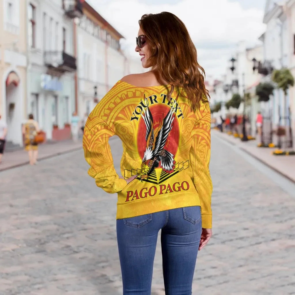 American Samoa Custom Personalised Women Off Shoulder Sweater - Pago Pago Aeto (Ver 2)