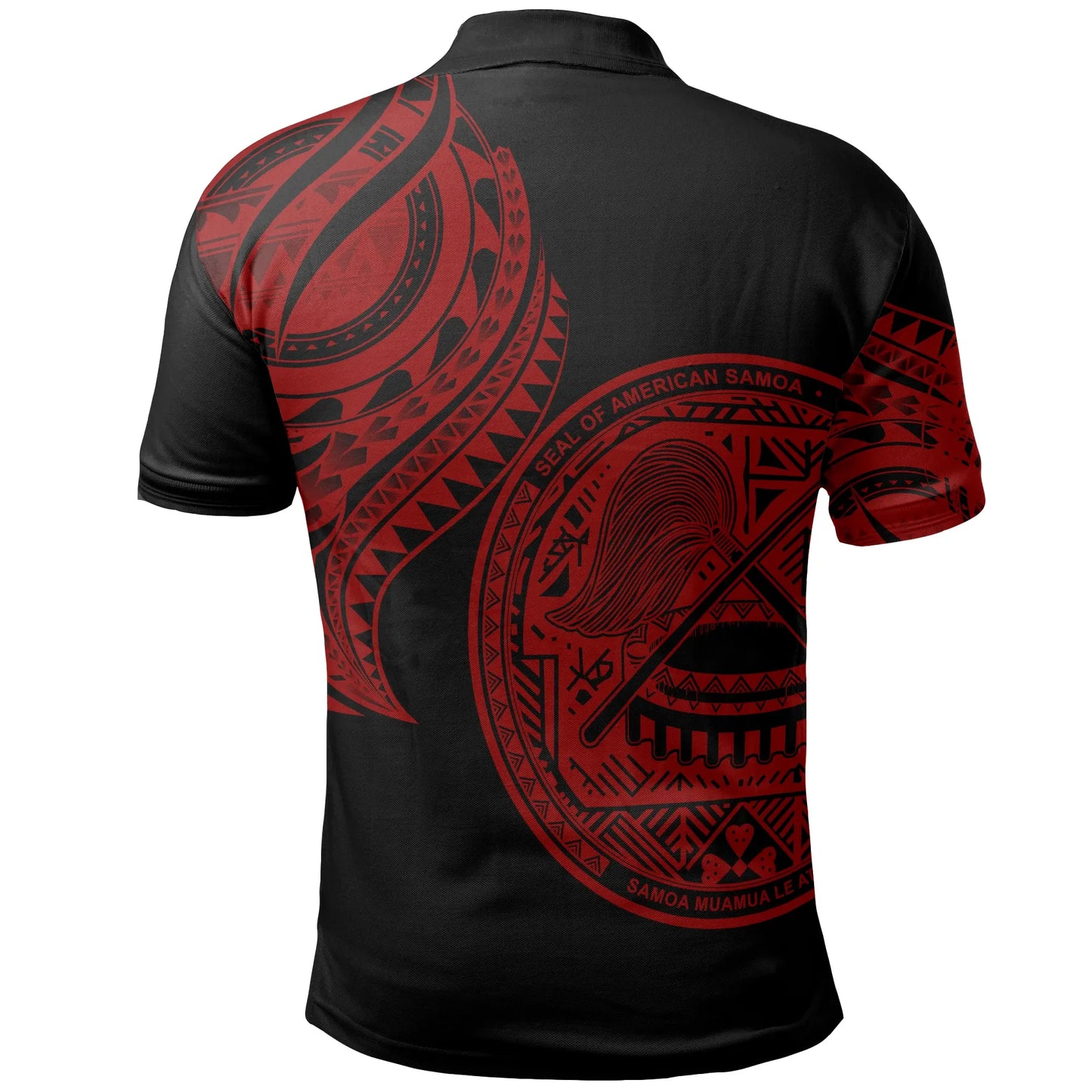 American Samoa Custom Personalised Polo Shirt - American Samoa Tatau Red Patterns