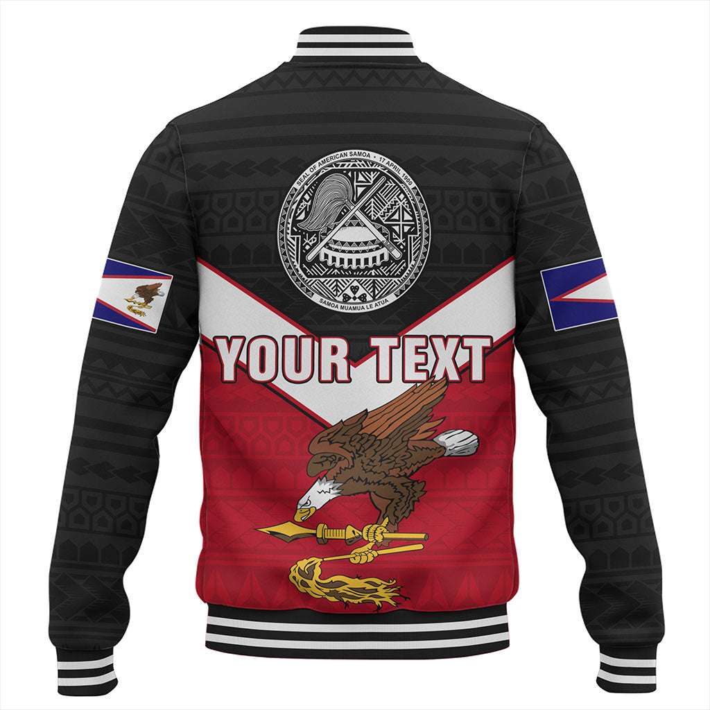 American Samoa Baseball Jacket Custom Polynesian Tribal Sport Style