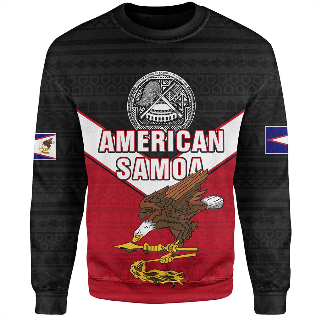 American Samoa Sweatshirt Custom Polynesian Tribal Sport Style