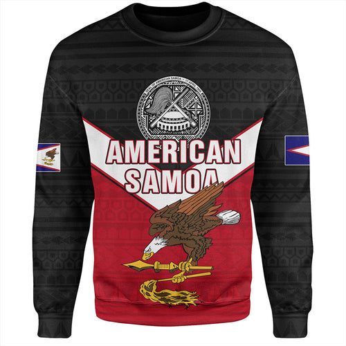 American Samoa Sweatshirt Custom Polynesian Tribal Sport Style