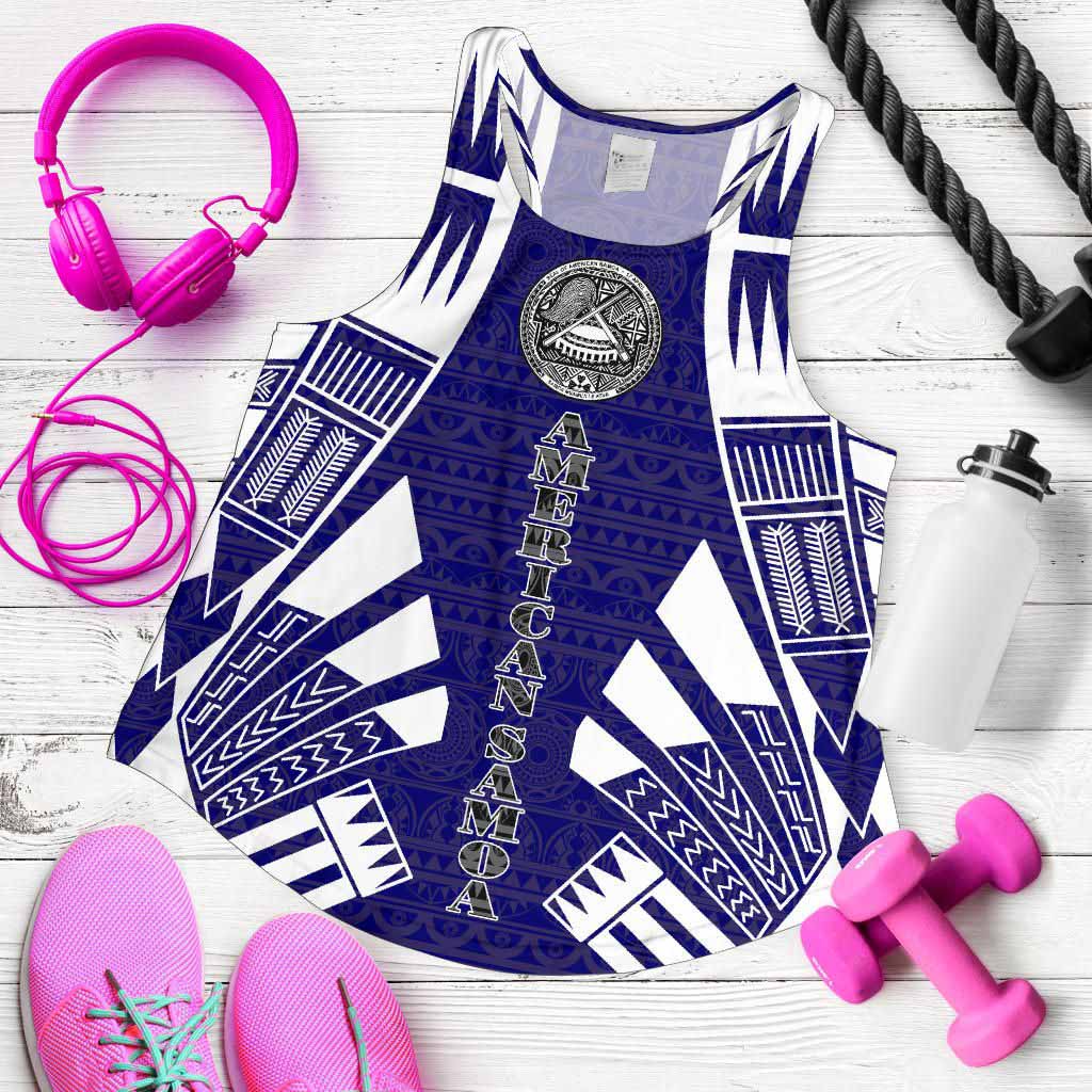 American Samoa Women Racerback Tank - Polynesian Tattoo Flag