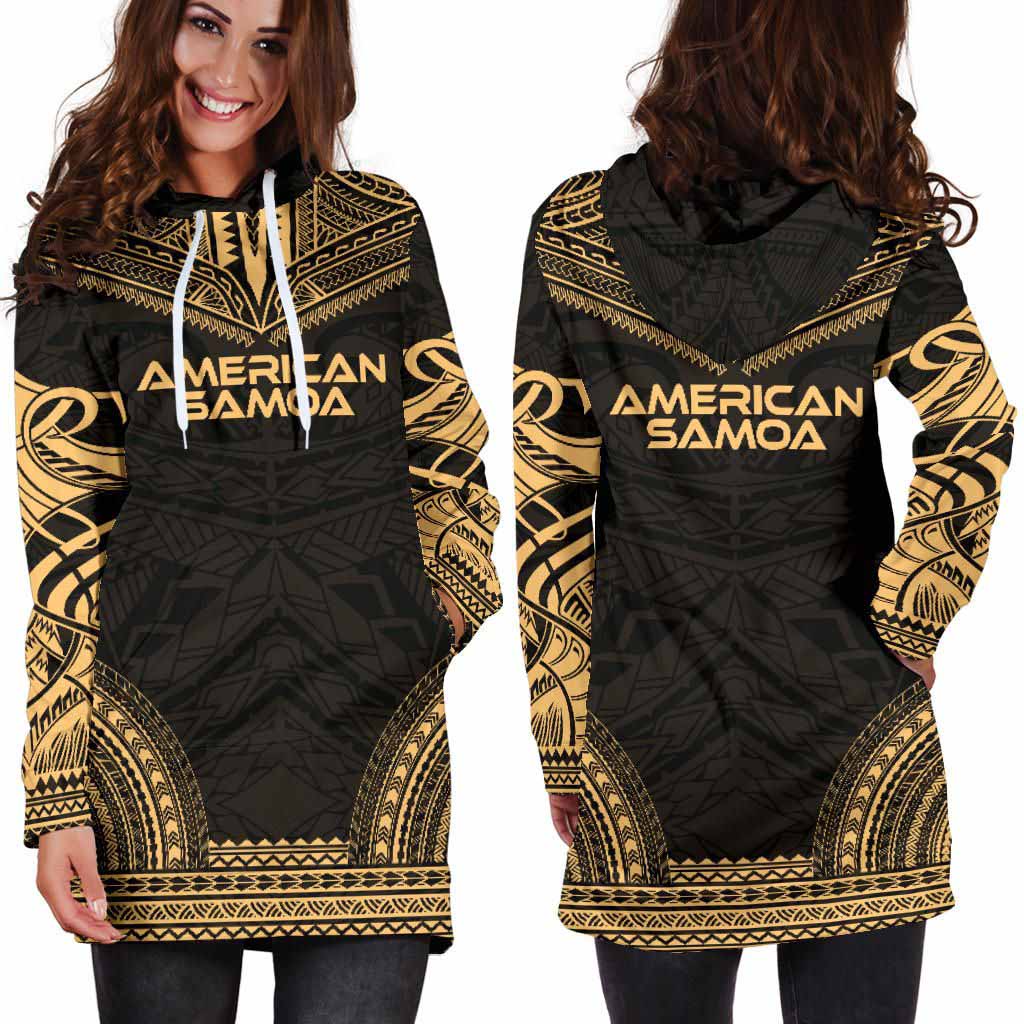 American Samoa Female Hoodie Dress - Polynesian Gold Chief