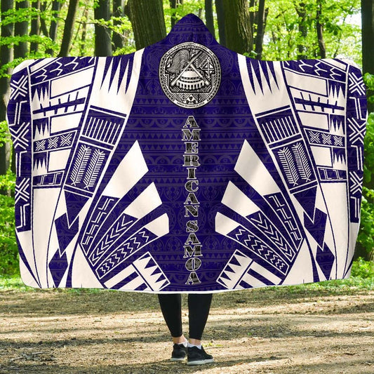 American Samoa Hooded Blanket - Polynesian Tattoo Flag
