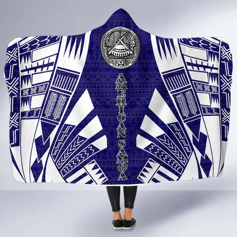American Samoa Hooded Blanket - Polynesian Tattoo Flag