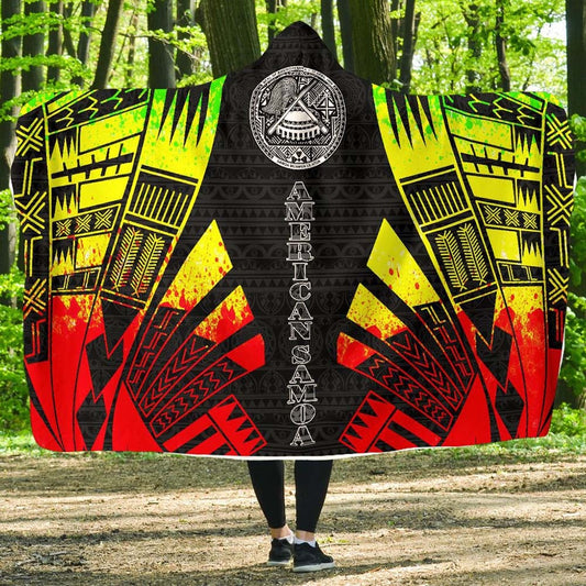 American Samoa Hooded Blanket - Polynesian Tattoo Reggae