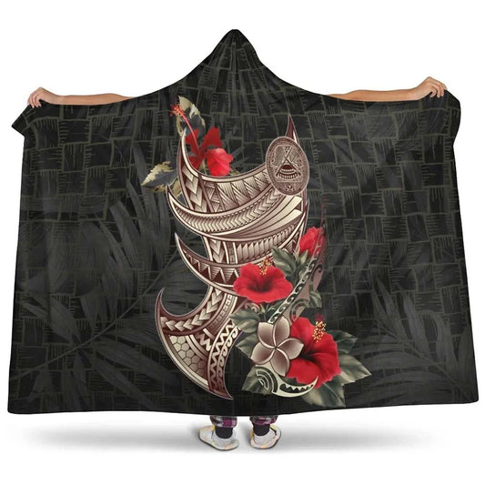 American Samoa Hooded Blanket - Polynesian Tribal Vintage Style
