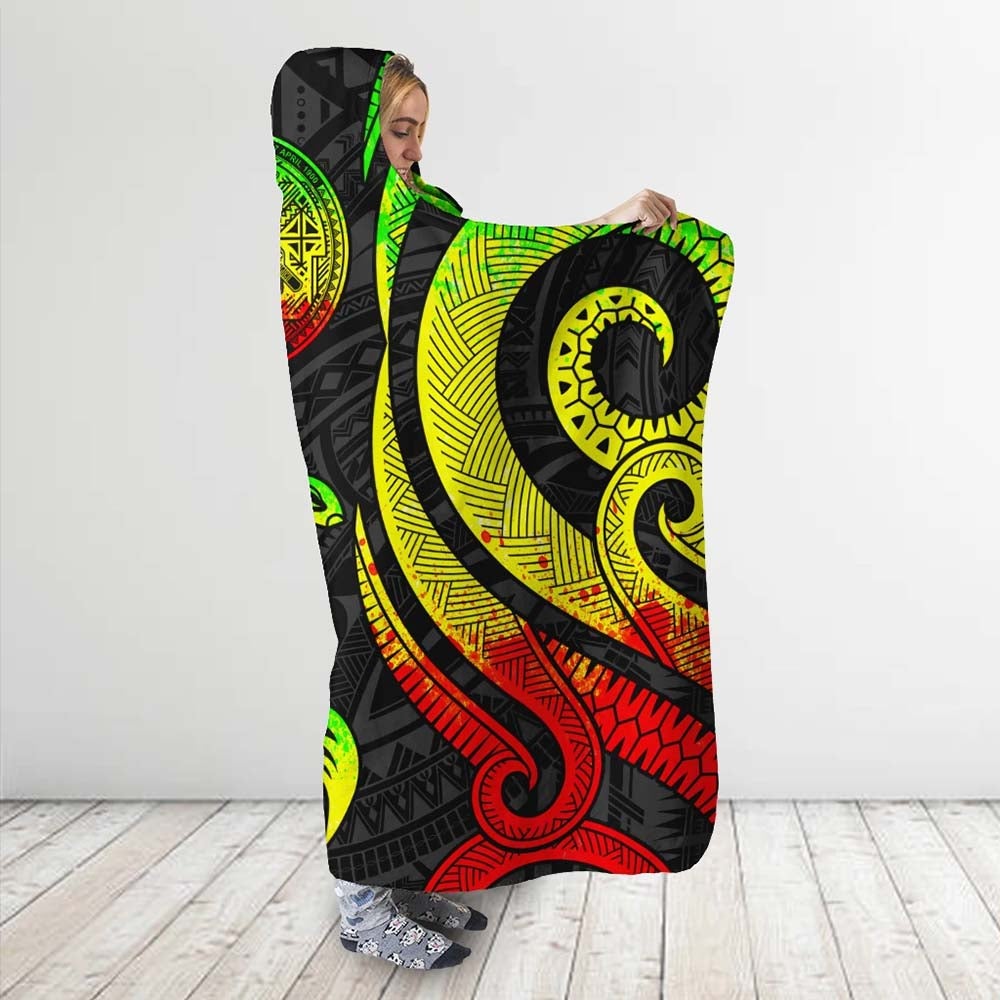 American Samoa Hooded Blanket - Reggae Tentacle Turtle