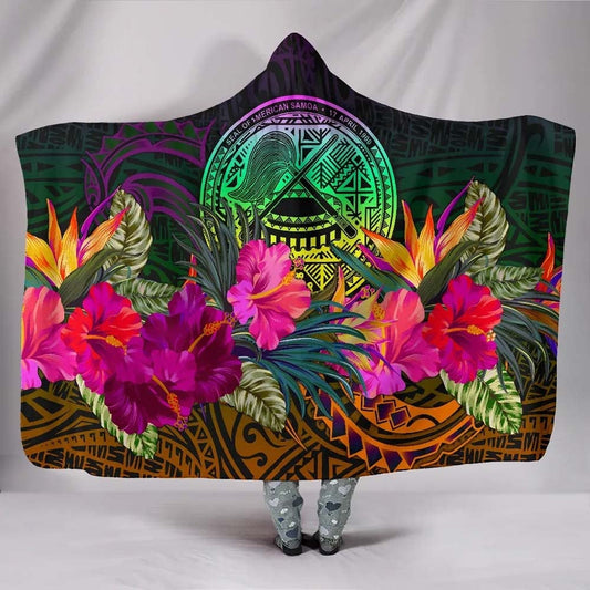 American Samoa Hooded Blanket - Summer Hibiscus