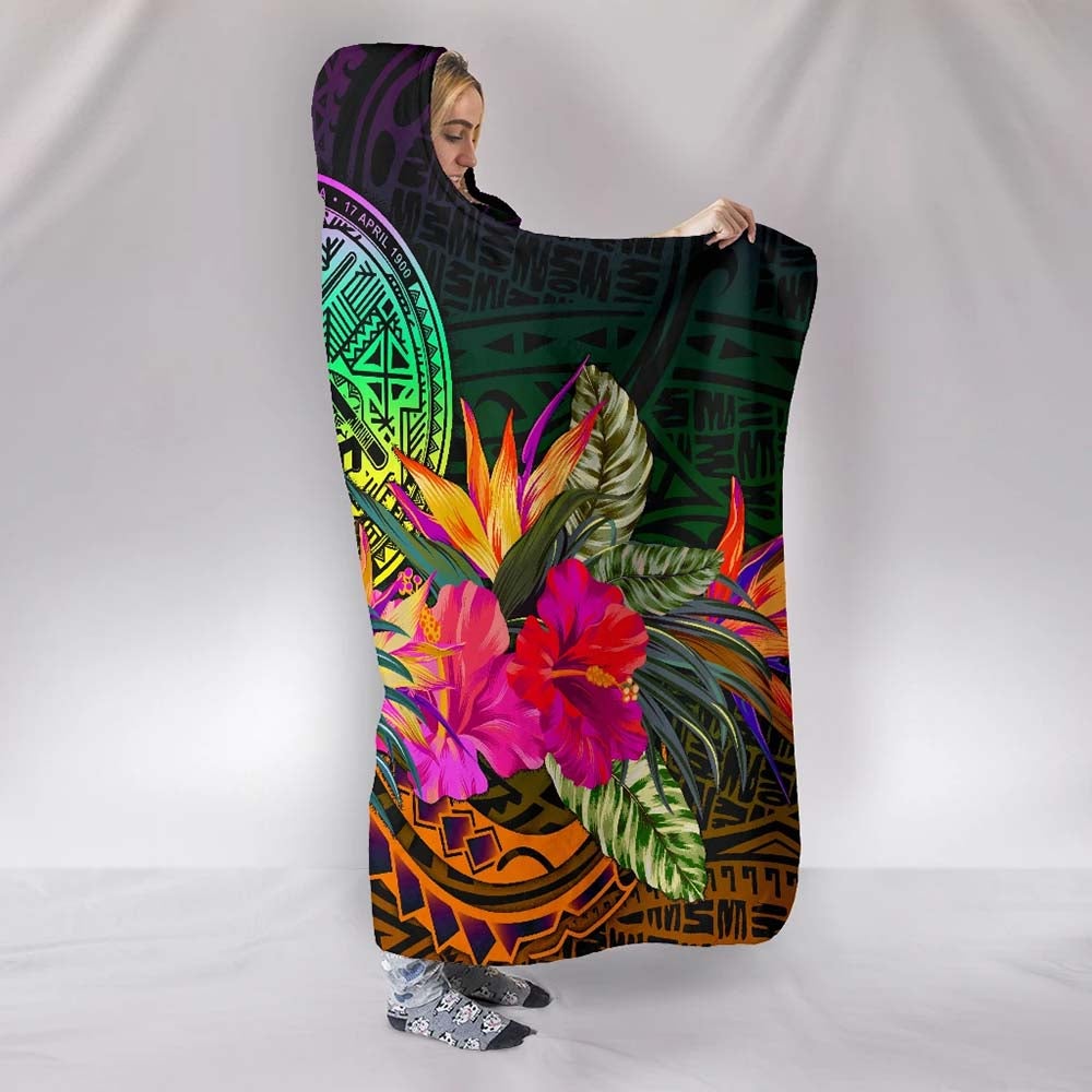 American Samoa Hooded Blanket - Summer Hibiscus
