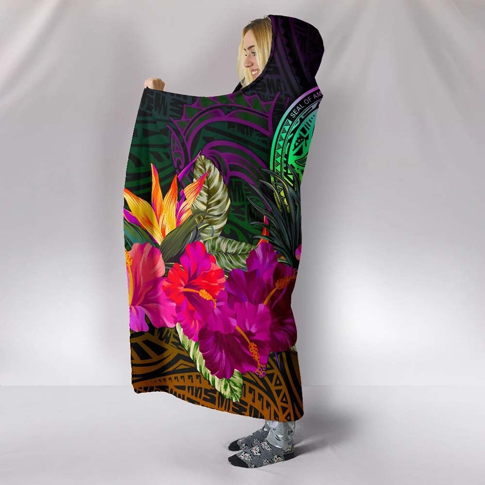 American Samoa Hooded Blanket - Summer Hibiscus