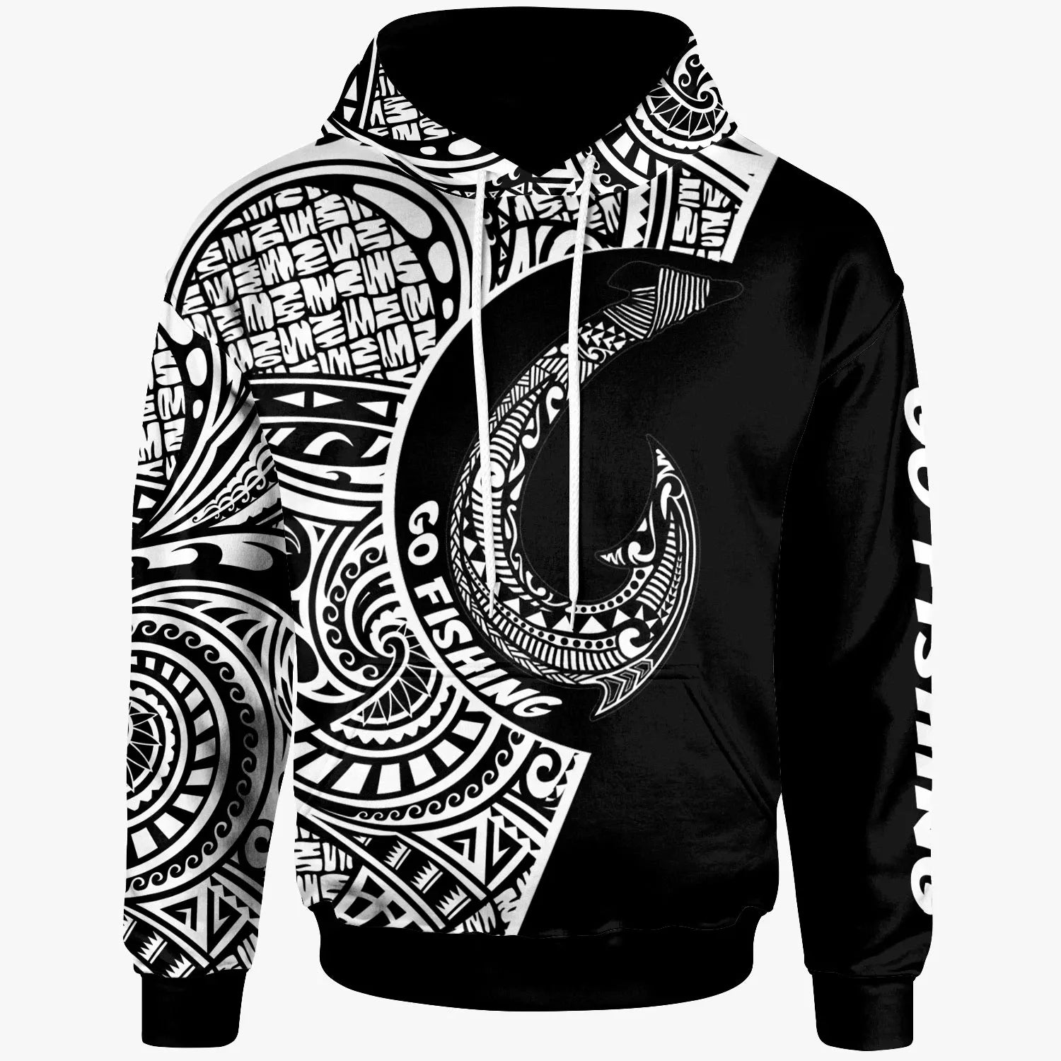 American Samoa  Hoodie - Hook Tattoo Black Color