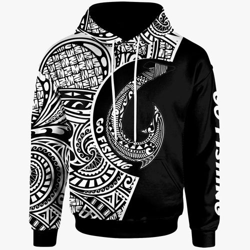 American Samoa  Hoodie - Hook Tattoo Black Color