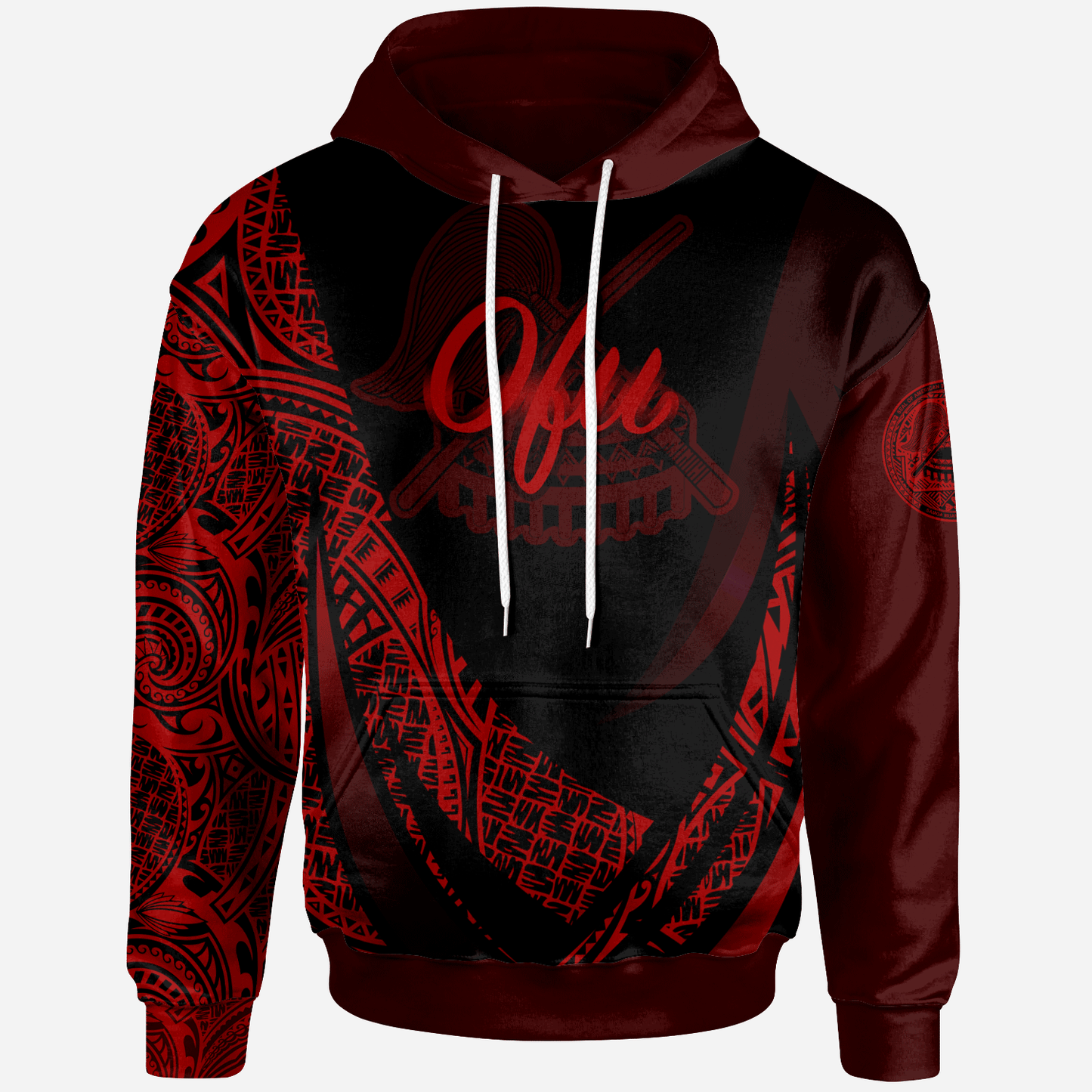 American Samoa Hoodie - Manu'a Ofu Polynesian Red Patterns Sport Style