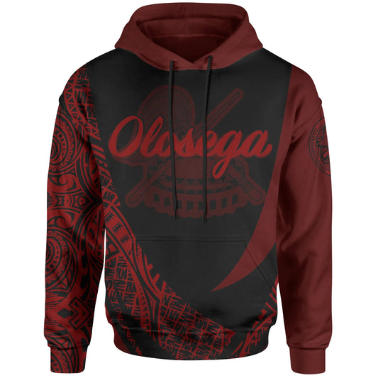 American Samoa Hoodie - Manu Aa Olosega Polynesian Red Patterns Sport Style