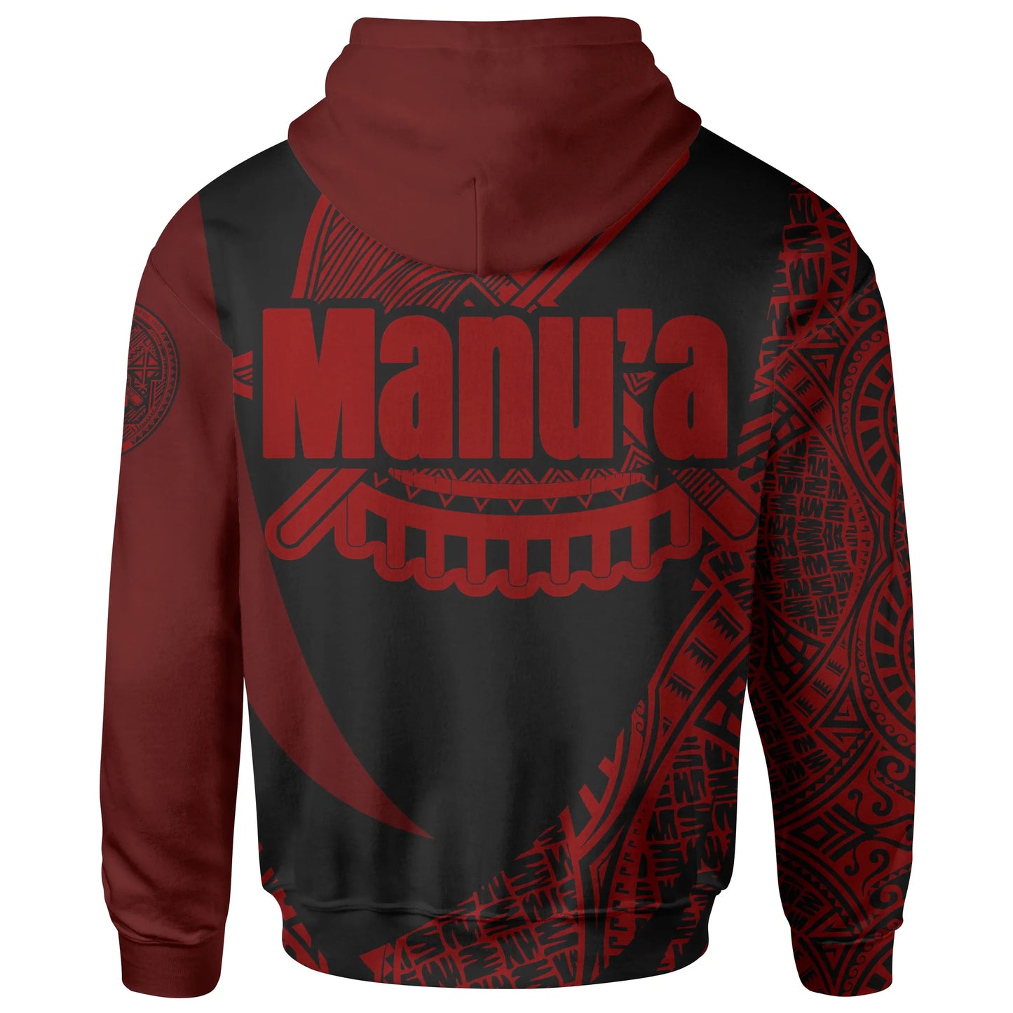 American Samoa Hoodie - Manu Aa Olosega Polynesian Red Patterns Sport Style
