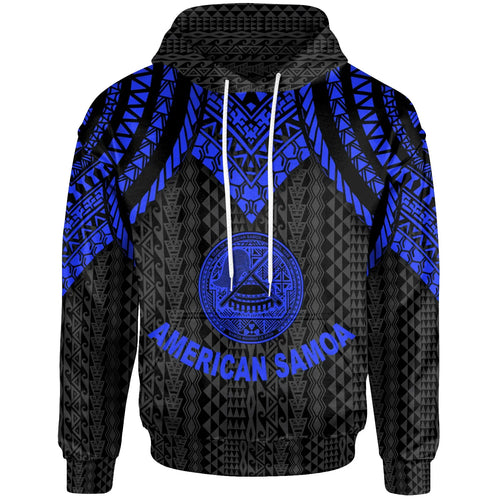 American Samoa Hoodie - Polynesian Armor Style Blue