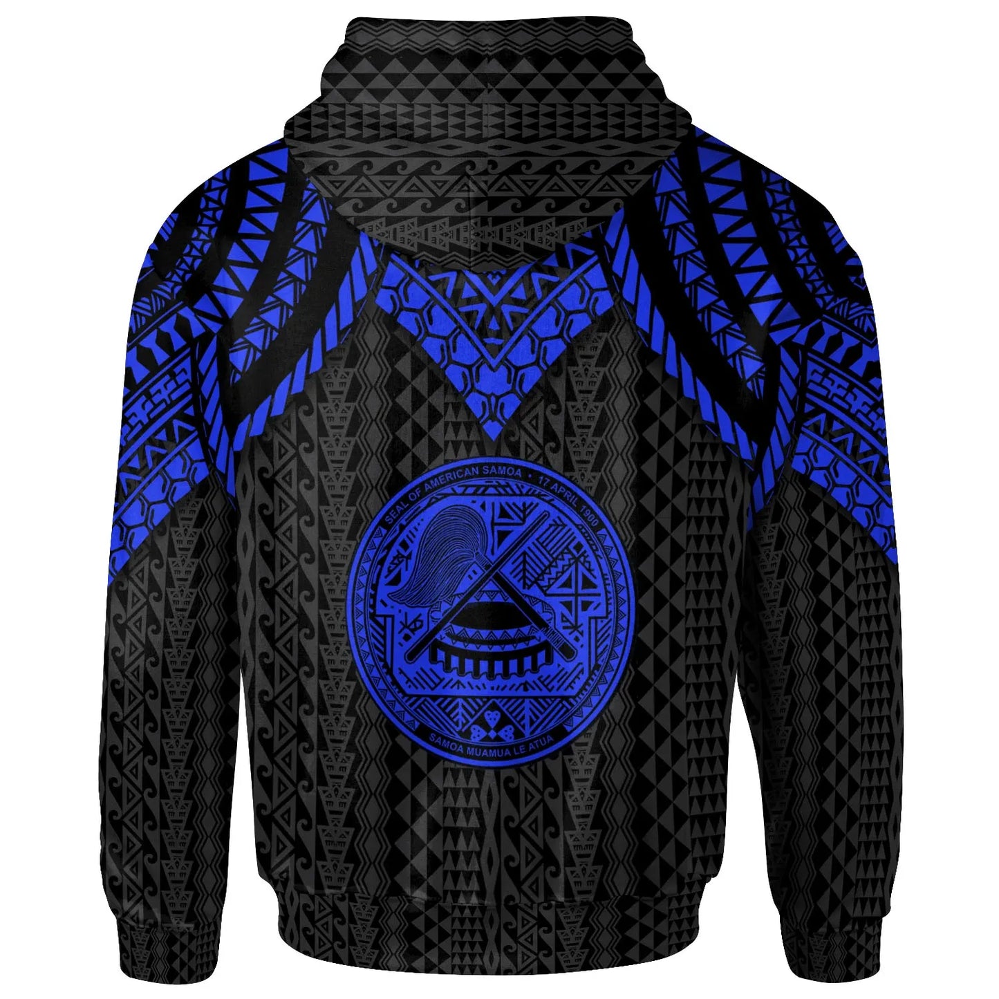 American Samoa Hoodie - Polynesian Armor Style Blue
