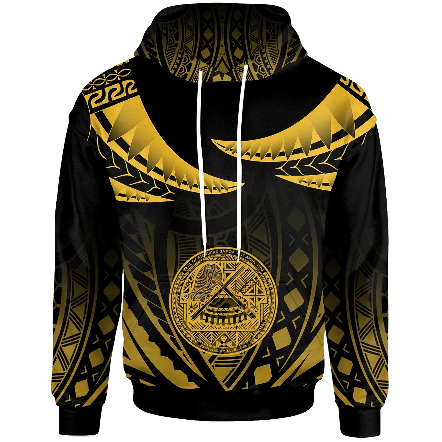 American Samoa Hoodie - Polynesian Tribal Tattoo (Yellow)