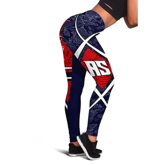 American Samoa Legging - AS Flag with Polynesian Patterns