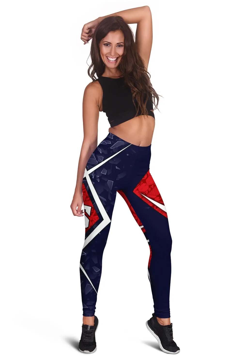 American Samoa Legging - AS Flag with Polynesian Patterns