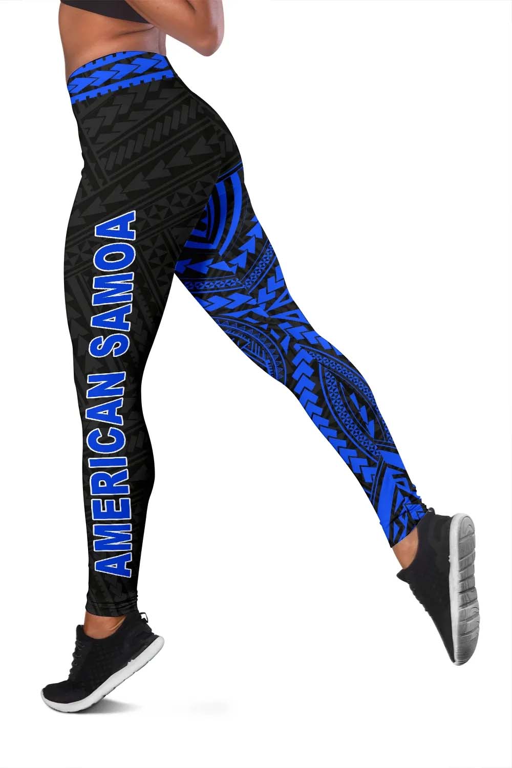 American Samoa Legging - Blue Tattoo