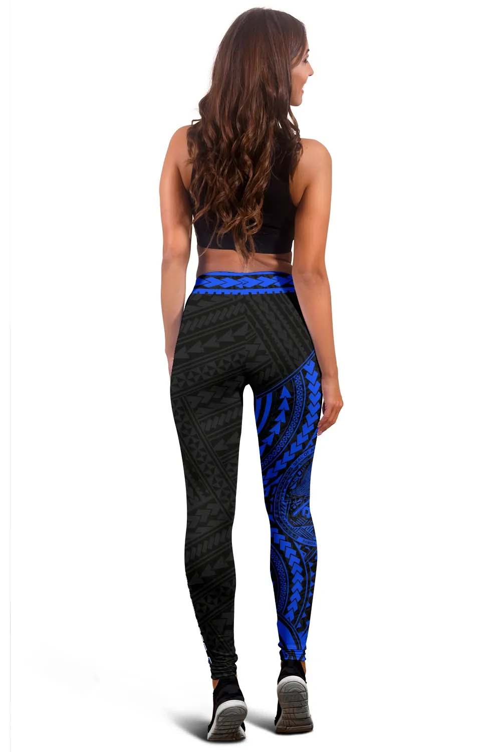 American Samoa Legging - Blue Tattoo