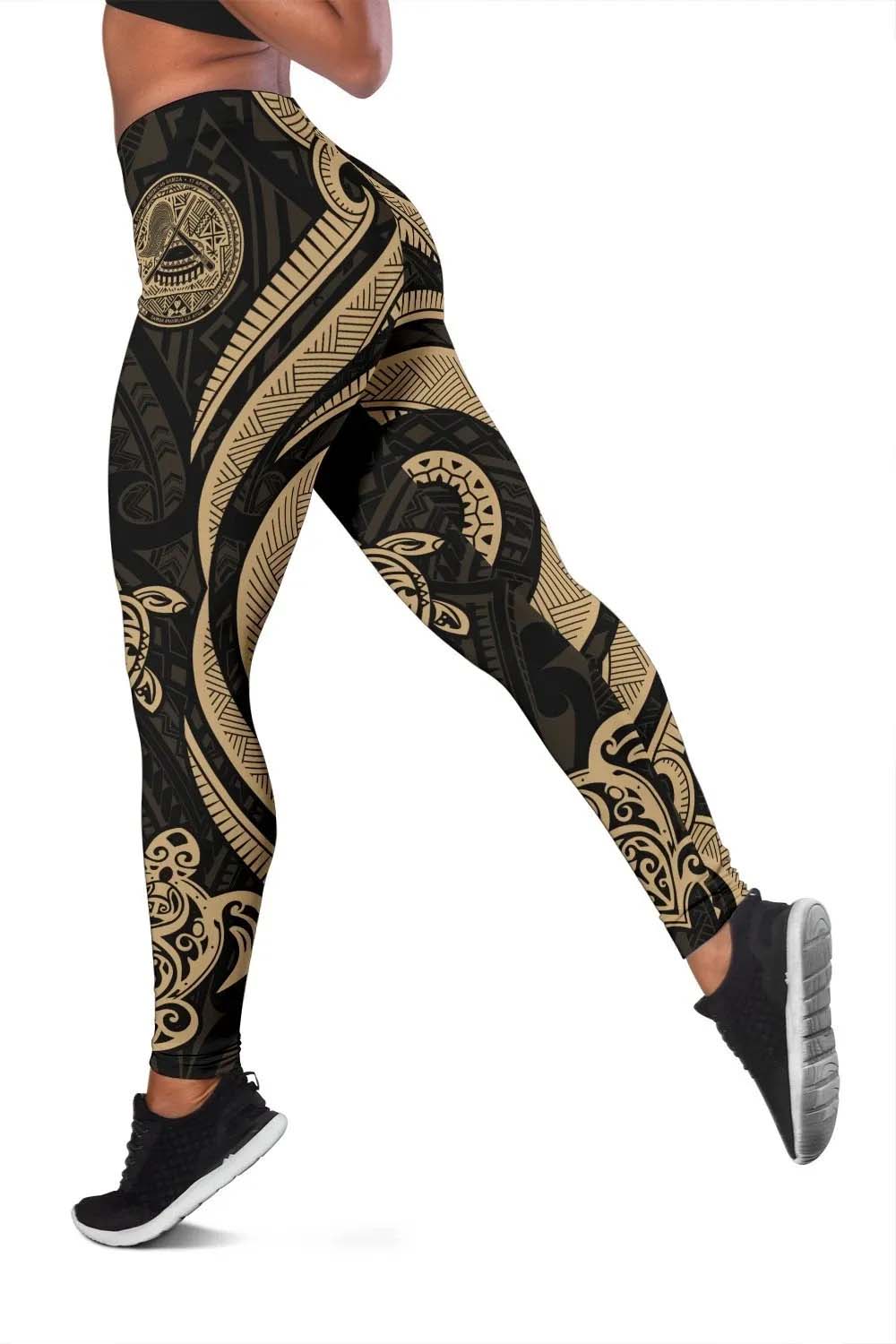 American Samoa Legging - Gold Tentacle Turtle
