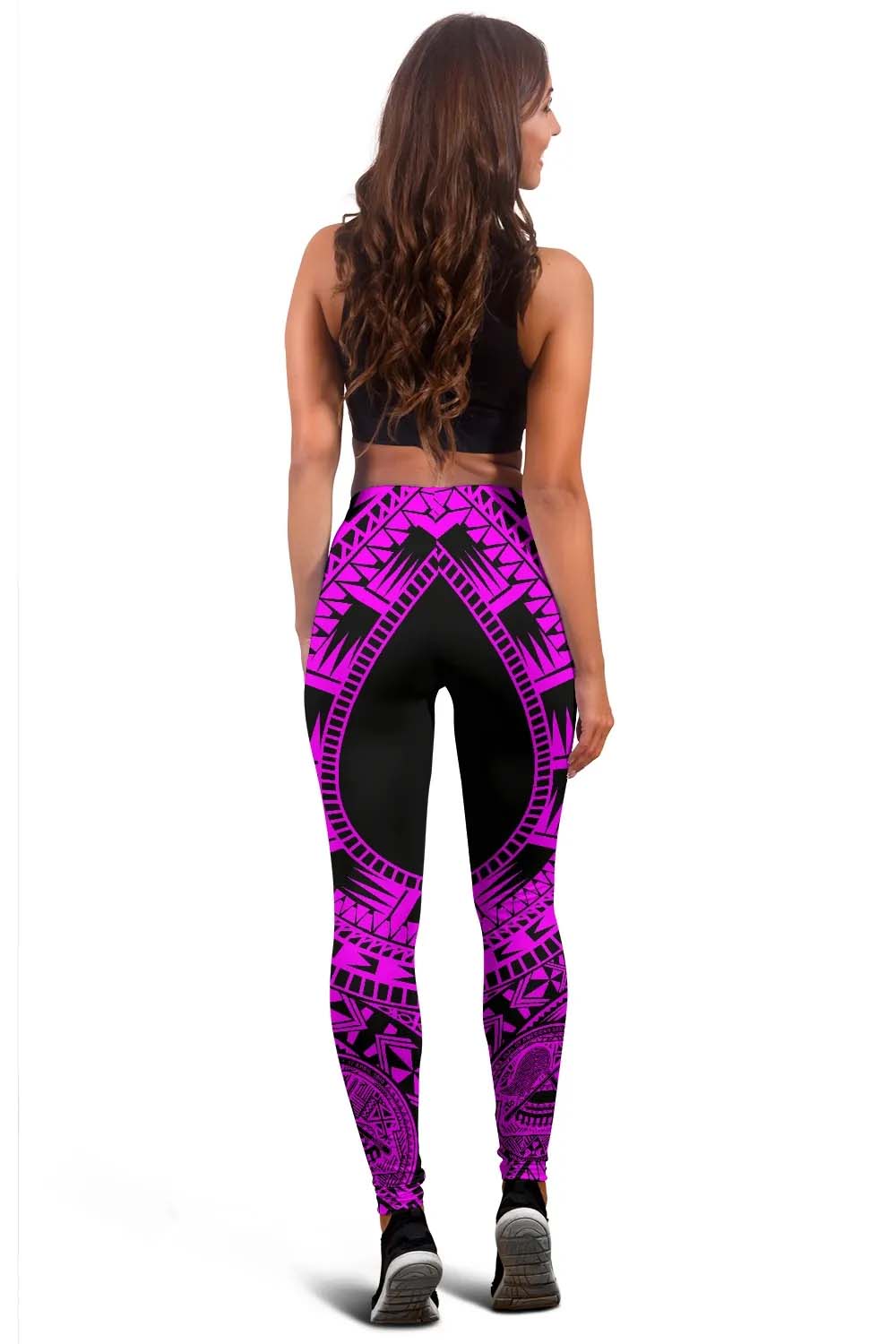 American Samoa Legging Polynesian Pattern Pink