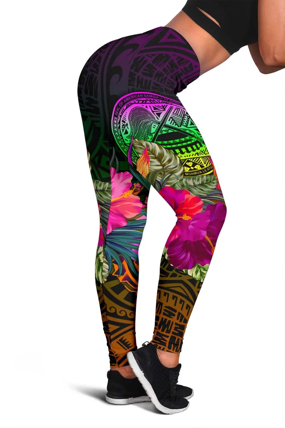 American Samoa Legging - Summer Hibiscus