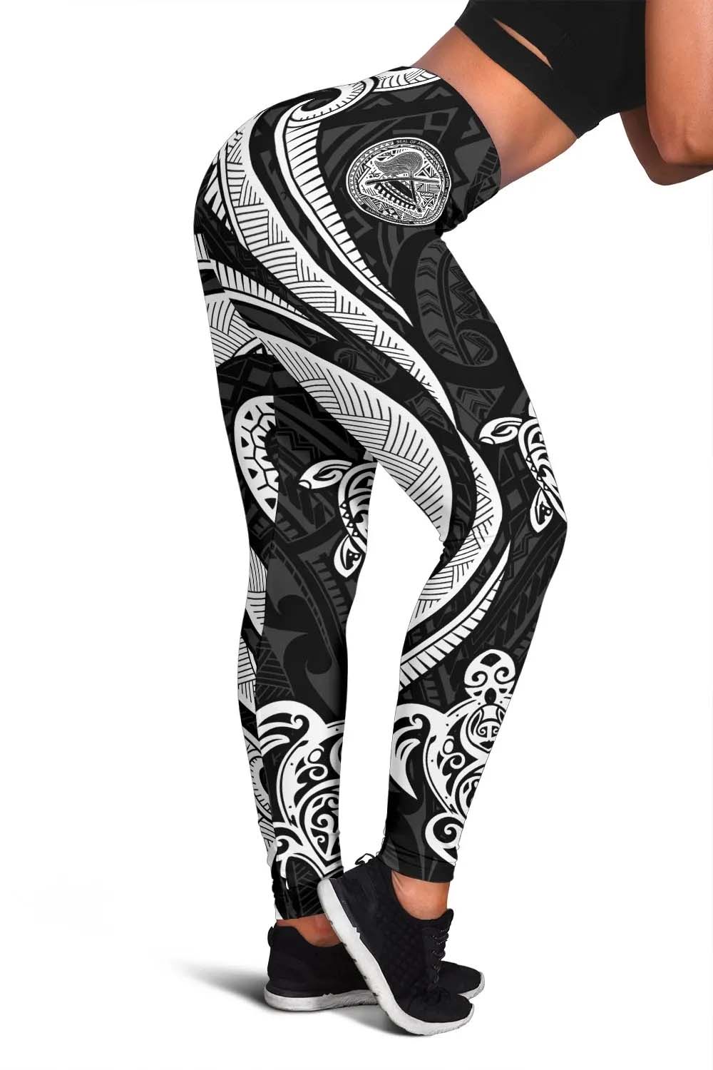 American Samoa Legging - White Tentacle Turtle