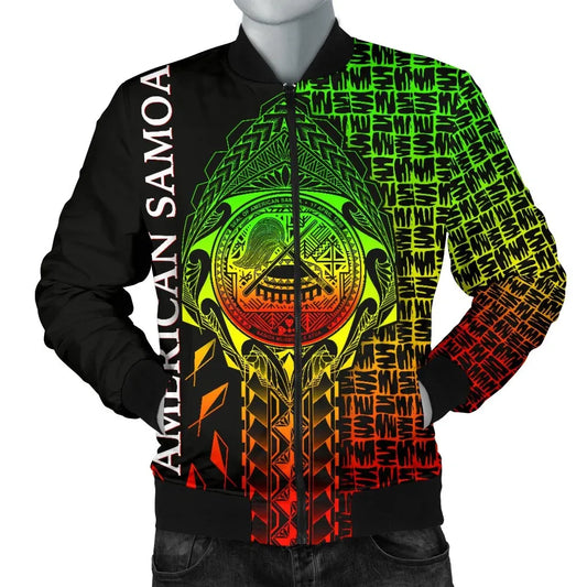 American Samoa Bomber Jacket - AS Seal Rocket Style (Reggae)