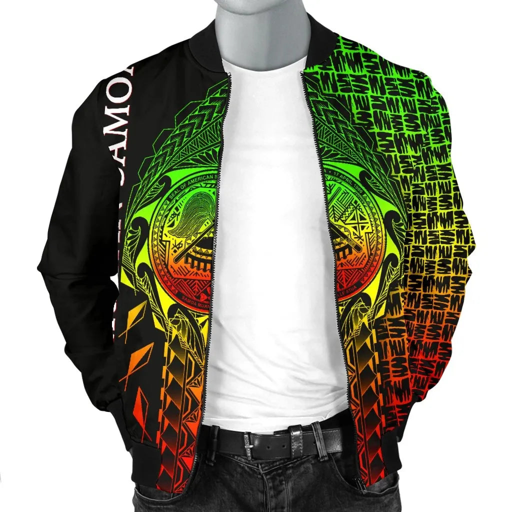 American Samoa Bomber Jacket - AS Seal Rocket Style (Reggae)