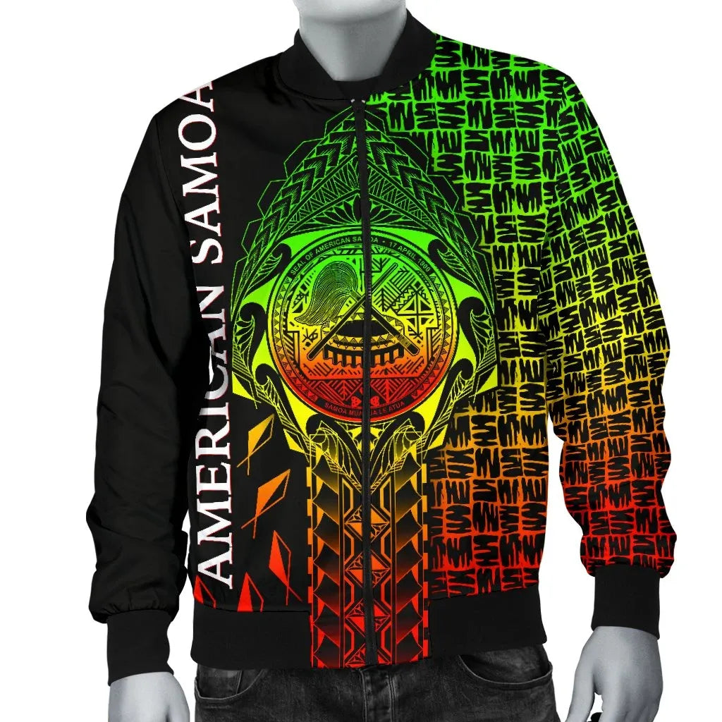 American Samoa Bomber Jacket - AS Seal Rocket Style (Reggae)