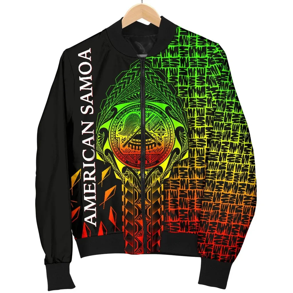 American Samoa Bomber Jacket - AS Seal Rocket Style (Reggae)
