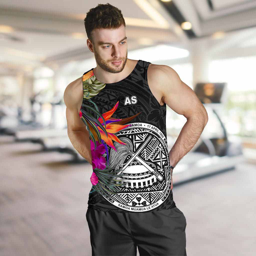American Samoa Men Tank Top - Polynesian Hibiscus Pattern