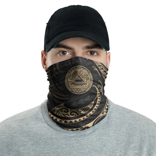 American Samoa Neck Gaiter - Tribal Wave Gold