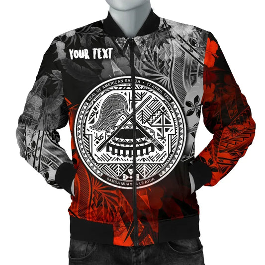 American Samoa Personalised Bomber Jacket - Vintage Polynesian Style