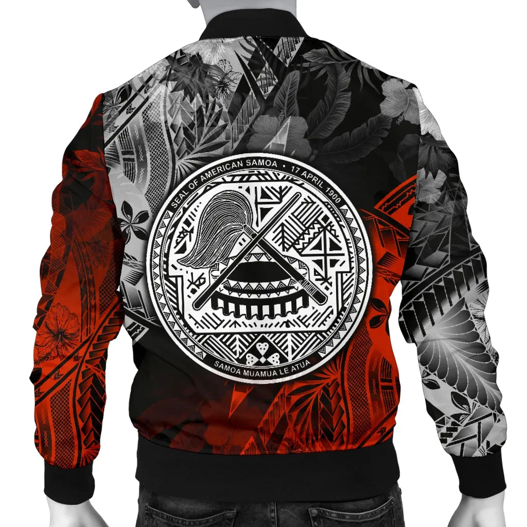 American Samoa Personalised Bomber Jacket - Vintage Polynesian Style
