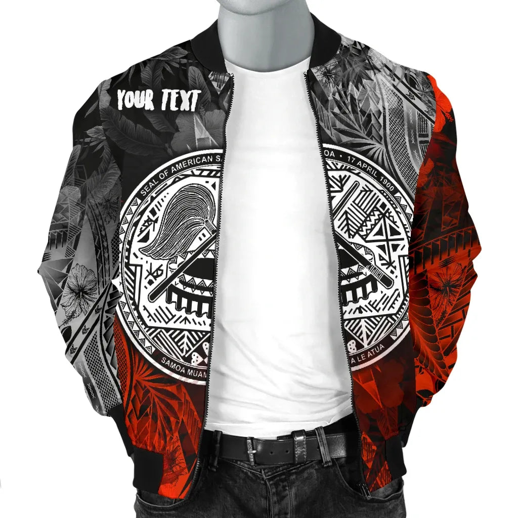 American Samoa Personalised Bomber Jacket - Vintage Polynesian Style