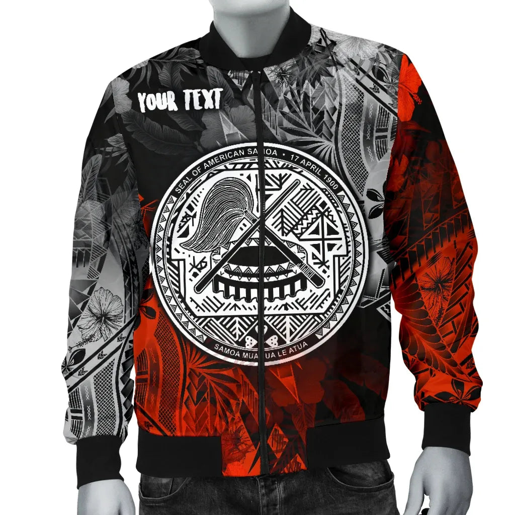 American Samoa Personalised Bomber Jacket - Vintage Polynesian Style
