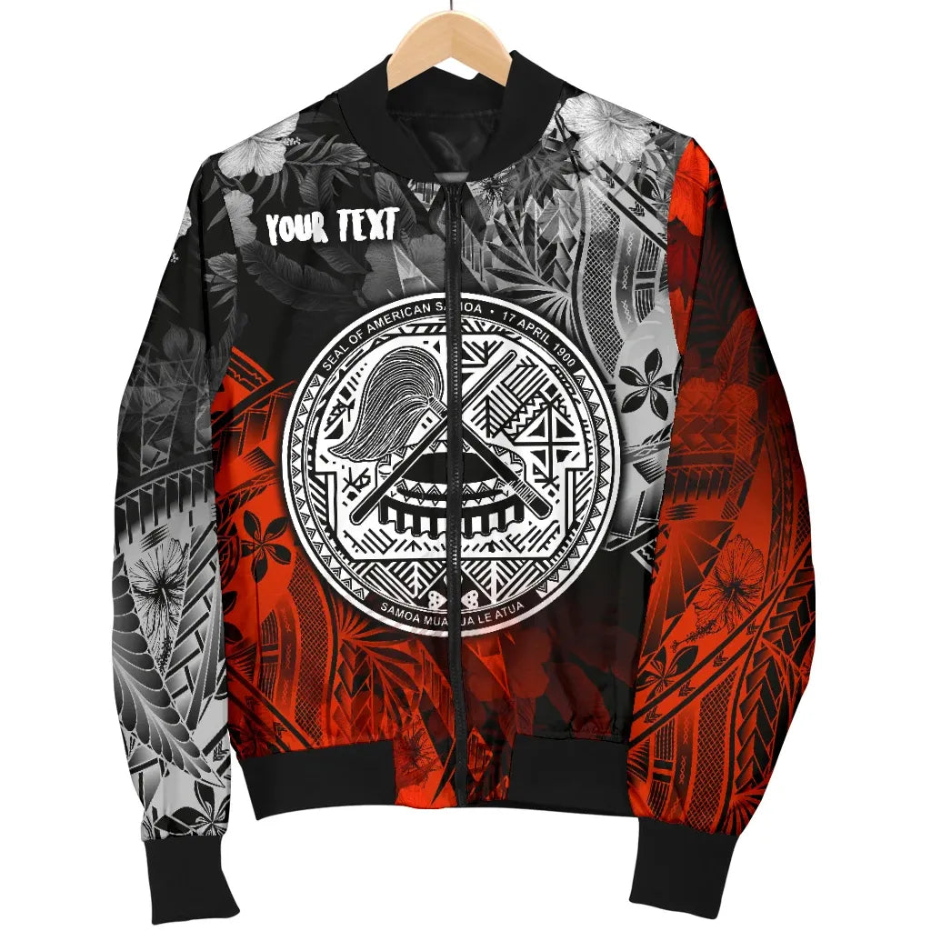 American Samoa Personalised Bomber Jacket - Vintage Polynesian Style